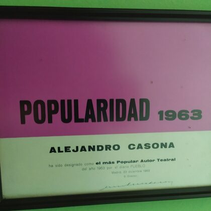 Popularity Award to Alejandro Casona (1963)